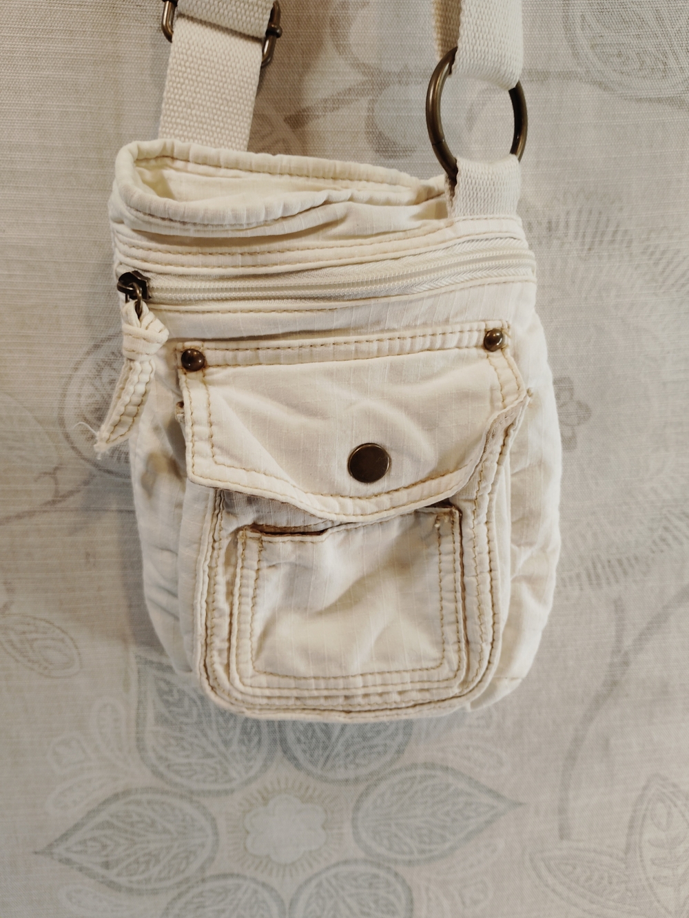 Cream Mini Crossbody Utility Bag - Unbranded